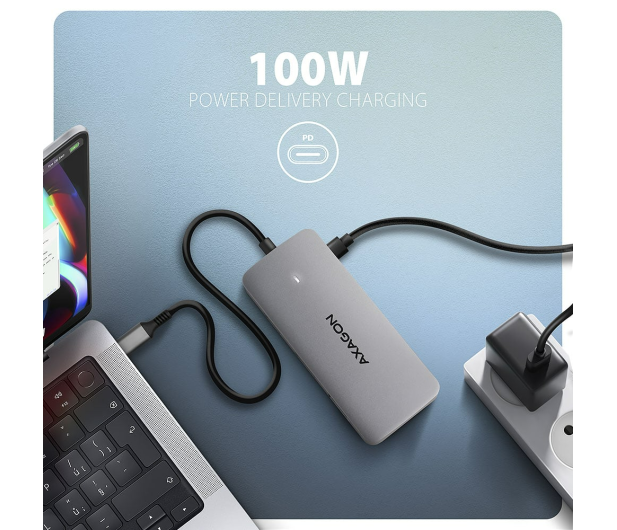 Axagon HMC-CUB83X2 USB-C 10Gbps DUAL 4K DISPLAY 7in1 hub - 1485458 - zdjęcie 4